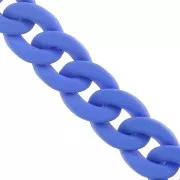Chaîne acrylique maille gourmette 16 mm - Opaque bleu cobalt Mat x48cm