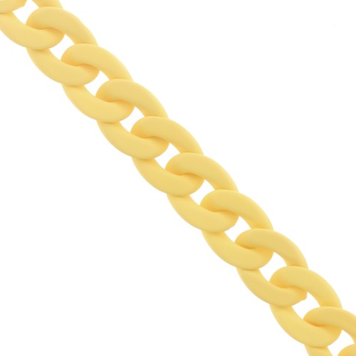 Chaîne acrylique maille gourmette 20 mm - Opaque jaune Mat x48cm