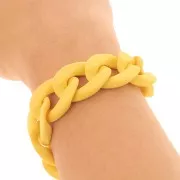 Chaîne acrylique maille gourmette 20 mm - Opaque jaune Mat x48cm