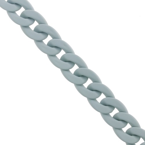 Chaîne acrylique maille gourmette 20 mm - Opaque gris Mat x48cm