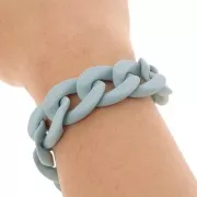 Chaîne acrylique maille gourmette 20 mm - Opaque gris Mat x48cm