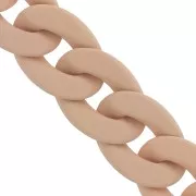 Chaîne acrylique maille gourmette 20 mm - Opaque marron clair Mat x48cm