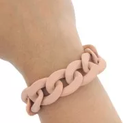 Chaîne acrylique maille gourmette 20 mm - Opaque marron clair Mat x48cm