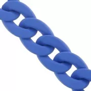 Chaîne acrylique maille gourmette 20 mm - Opaque bleu cobalt Mat x48cm