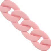 Chaîne acrylique maille gourmette 20 mm - Opaque rose Mat x48cm