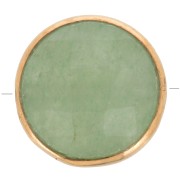 Perle ronde facettée 9 mm - pierre gemme - Argent 925 Doré à l'or fin - Aventurine|raw }}