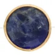 Perle ronde facettée 9 mm - pierre gemme - Argent 925 Doré à l'or fin - Sodalite