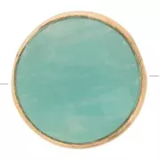 Perle ronde facettée 9 mm - pierre gemme - Argent 925 Doré à l'or fin - Amazonite