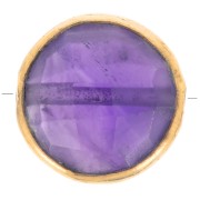 Perle ronde facettée 9 mm - pierre gemme - Argent 925 Doré à l'Or fin - Amethyste|raw }}