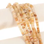 Perles Heishi rondelles en pierre gemme teintée 6x3 mm - Jade Topaz x38cm