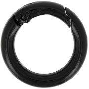 Fermoir rond mousqueton 25 mm - Noir x1