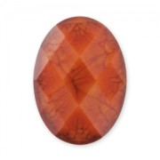 Cabochon facetté en résine 18x13 mm Orange x1