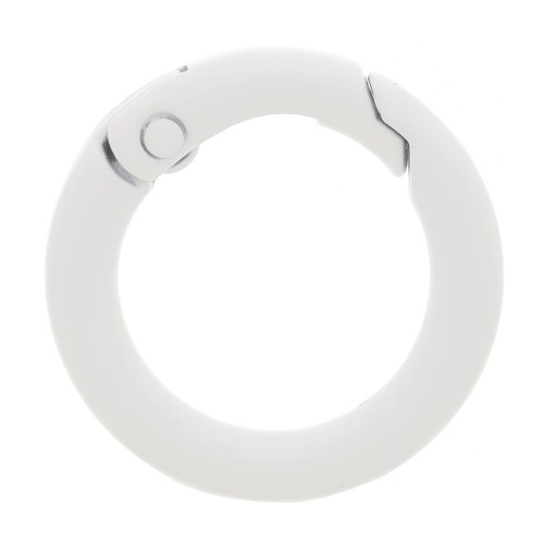 Fermoir rond mousqueton 20 mm - Blanc x1