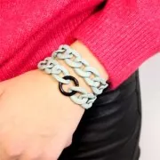 Fermoir rond mousqueton 20 mm - Mint x1