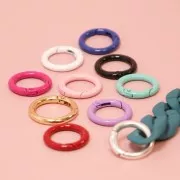 Fermoir rond mousqueton 20 mm - Mint x1