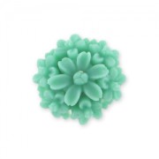 Cabochon fleur en résine  13 mm Vert Mat x1