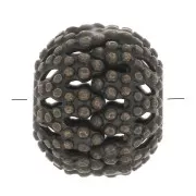 Perles rondes aplaties filigranées 8x7 mm - Bronze x10