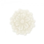 Cabochon fleur en résine  13 mm Crème Mat x1