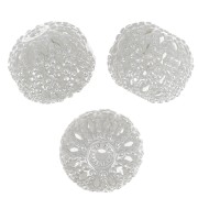 Perles rondes aplaties filigranées 8x7 mm - Placage Argent fin x10