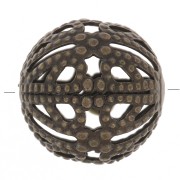 Perles rondes filigranées 12 mm - Bronze x10