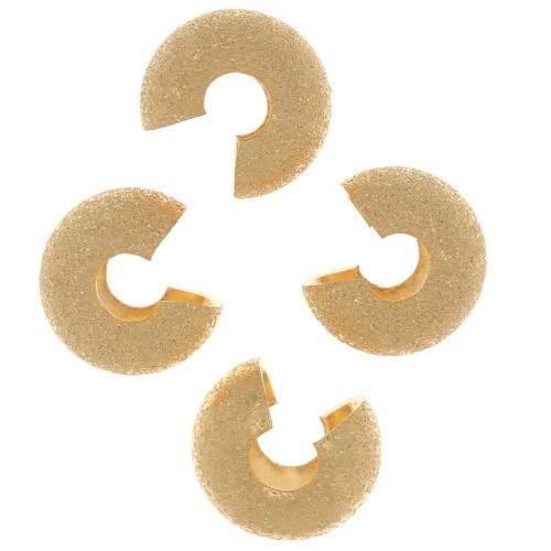 Caches perles à écraser diamantés 9 mm - Doré à l'or fin x20