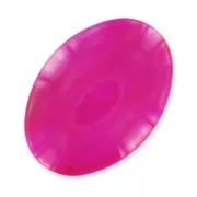 Cabochon pailleté 25x18 mm Fuchsia x1