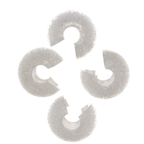 Caches perles à écraser diamantés 9 mm - Placage Argent fin x20