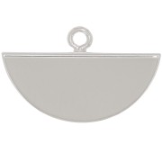 Embout pince demi-lune 18x11 mm - Placage Argent fin x1