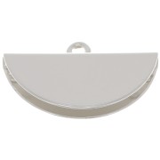 Embout pince demi-lune 18x11 mm - Placage Argent fin x1