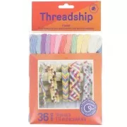 Assortiment 36 échevettes - Fils coton pour bracelet brésilien & broderie - Pastel