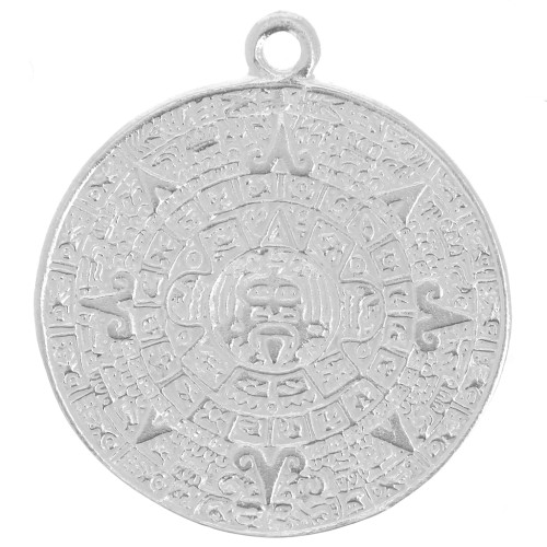 Pendentif calendrier aztèque 21,5 mm en Argent 925 x1