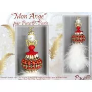 Perles en verre Piros® par Puca® 2x5 mm - Opaque White Tweedy x10g