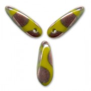 Dagues en verre 3x11 mm Opaque Olivine Spot Capri Gold x50|raw }}