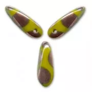 Dagues en verre 3x11 mm Opaque Olivine Spot Capri Gold x50