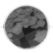 Perle ronde facettée 9 mm en pierre gemme - Argent 925 - Obsidienne mouchetée x1|raw }}