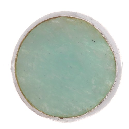 Perle ronde facettée 9 mm en pierre gemme - Argent 925 - Amazonite x1