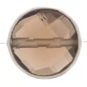 Perle ronde facettée 9 mm en pierre gemme - Argent 925 - Quartz fumé x1