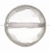 Perle ronde facettée 9 mm en pierre gemme - Argent 925 - Cristal de roche x1