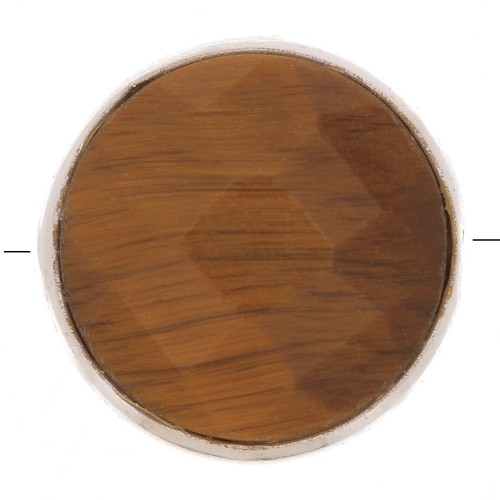 Perle ronde facettée 9 mm en pierre gemme - Argent 925 - Oeil de Tigre x1