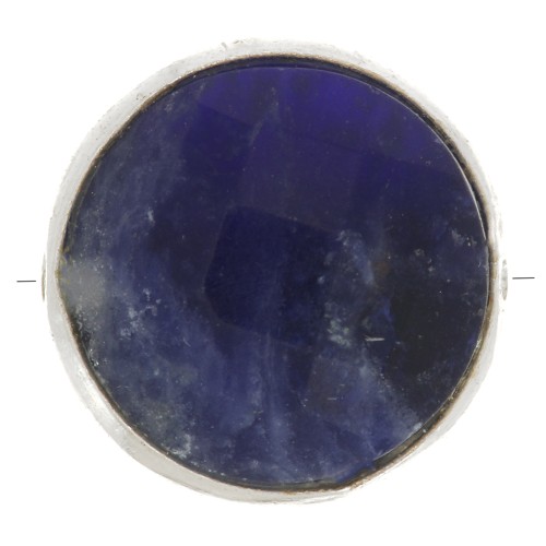Perle ronde facettée 9 mm en pierre gemme - Argent 925 - Sodalite x1
