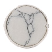 Perle ronde facettée 9 mm en pierre gemme - Argent 925 - Howlite x1