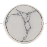 Perle ronde facettée 9 mm en pierre gemme - Argent 925 - Howlite x1