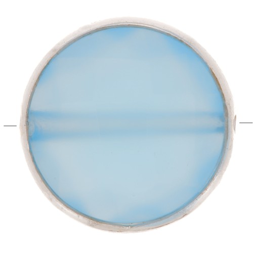 Perle ronde facettée 9 mm en pierre gemme teintée - Argent 925 - Onyx bleu x1