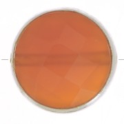 Perle ronde facettée 9 mm en pierre gemme Argent 925 - Cornaline x1|raw }}