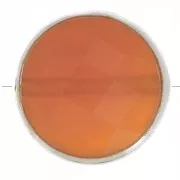 Perle ronde facettée 9 mm en pierre gemme Argent 925 - Cornaline x1