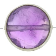 Perle ronde facettée 9 mm en pierre gemme - Argent 925 - Amethyste x1