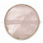Perle ronde facettée 9 mm en pierre gemme - Argent 925 - Quartz rose x1