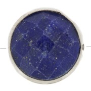 Perle ronde facettée 9 mm en pierre gemme - Argent 925 - Lapis lazuli x1|raw }}