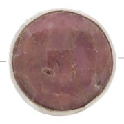 Perle ronde facettée 9 mm en pierre gemme - Argent 925 - Rhodonite x1