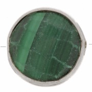 Perle ronde facettée 9 mm en pierre gemme - Argent 925 - Malachite x1|raw }}